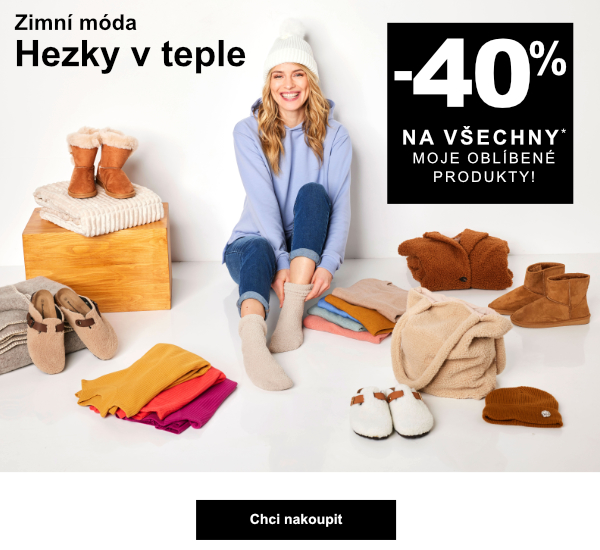 Víme, do čeho se obléknout, abyste zůstali v teple a pohodlí. A k tomu pro Vás máme -40 %!