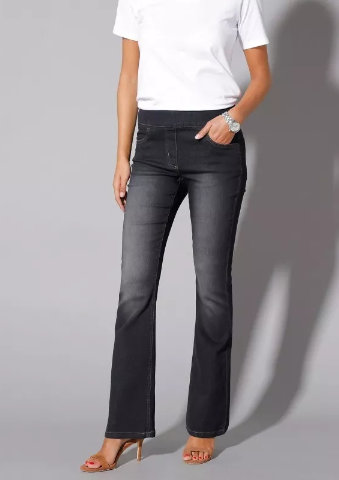 Bootcut strečové džíny, denim černá 36