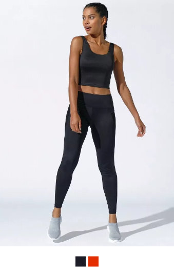 Sportovní crop top s integrovanou podprsenkou černá 34/36