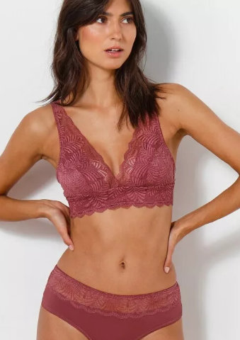 Krajková podprsenka bralette Taripa, bez kostic měděná,koš.C 75