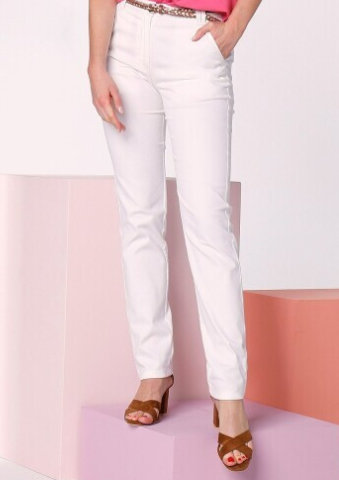 Strečové chino kalhoty bílá 36