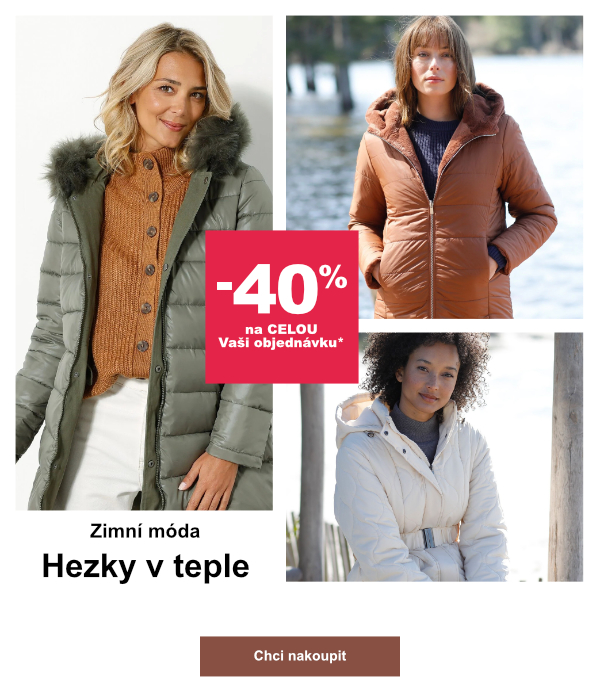Kupte si teplou bundu nebo kabát, něco k tomu a ušetřete 40 %!