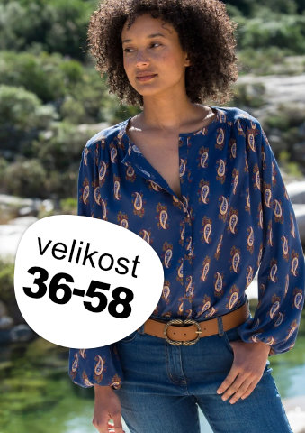 Košilová halenka s knoflíčky a potiskem