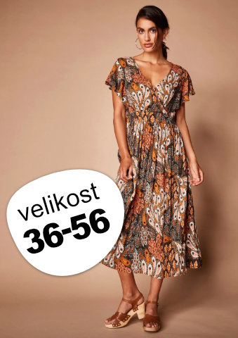 Šaty s překříženým výstřihem s potiskem