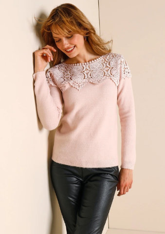 Pulovr s macramé
