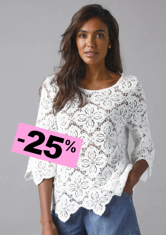 Halenka z macramé se 7/8 rozšířenými rukávy