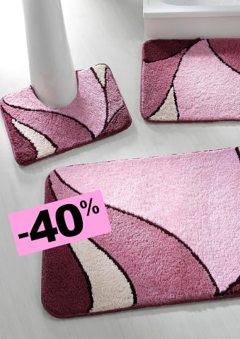 Velmi hebká a hustá koupelnová předložka, motiv Rostliny