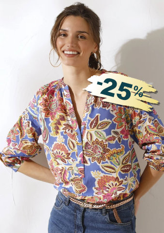Halenka s potiskem a 7/8 rukávy