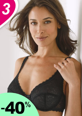 Přiléhavá podprsenka Isili zn. Confidence Lingerie z krajky a mikrovlákna, s kosticemi