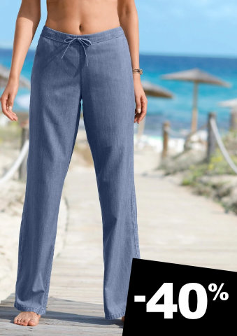 Široké splývavé kalhoty z jemného denimu