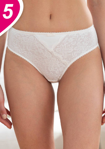 Sada 2 kalhotek midi s vysokým pasem, krajkou a tylem Guspini zn. Confidence Lingerie®