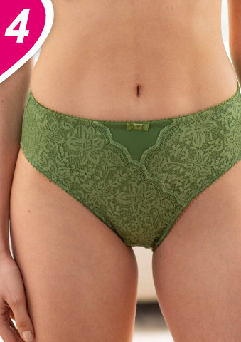 Sada 2 kalhotek midi s vysokým pasem, krajkou a tylem Guspini zn. Confidence Lingerie®