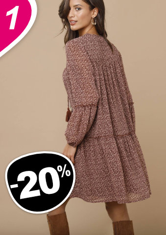 Voálové rozšířené šaty s potiskem