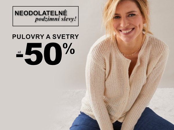 Pulovry a svetry až -50 %
