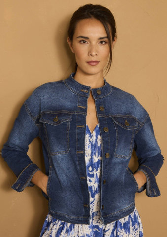 Džínová bunda se stojáčkem