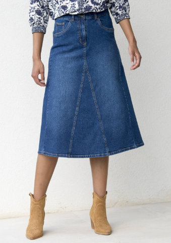 Rozšířená džínová midi sukně