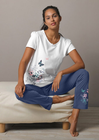 Pyžamové tričko s krátkými rukávy a potiskem