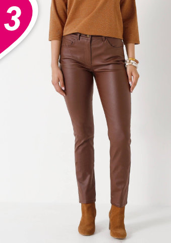 Rovné koženkové kalhoty