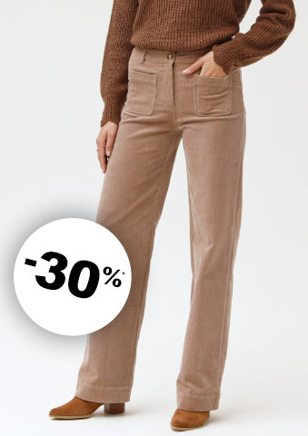 Široké manšestrové kalhoty, pro menší postavu