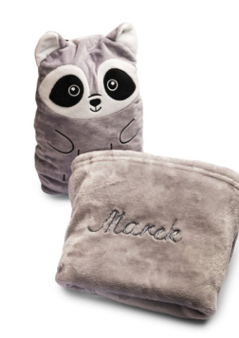 Plyšový polštářek 2v1 Mýval s výšivkou