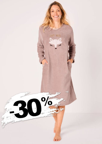 Fleecová noční košile s motivem lišky