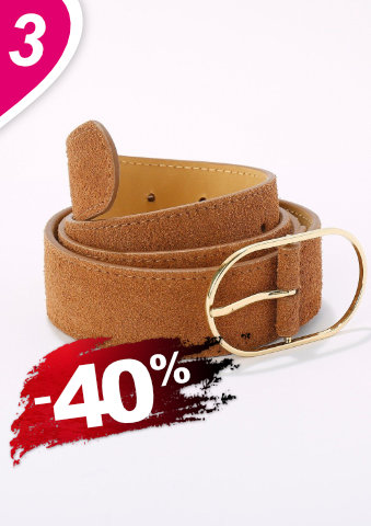 Kožený opasek se sponou ve zlaté barvě