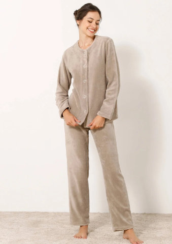 Fleecové pyžamo s propínacím kabátkem