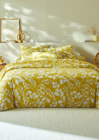 Dvoubarevné povlečení Chloé s potiskem listů, bavlna