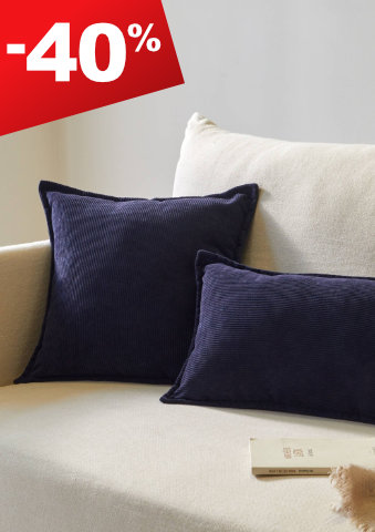 Jednobarevný manšestrový polštář