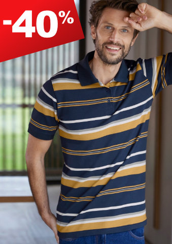 Pruhované polo tričko s krátkými rukávy