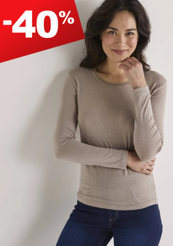 Hřejivé tričko s dlouhými rukávy, příměs vlny