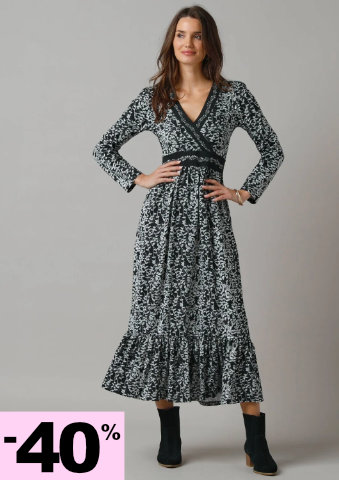 Dlouhé šaty s potiskem