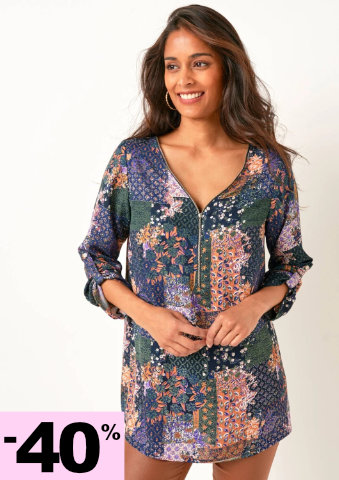 Tunika se zipem a potiskem