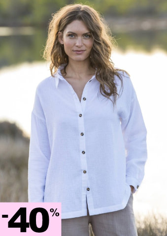 Mušelínová oversize košile s rozparky na knoflíky