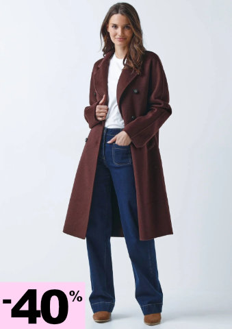 Dlouhý kabát s příměsí vlny