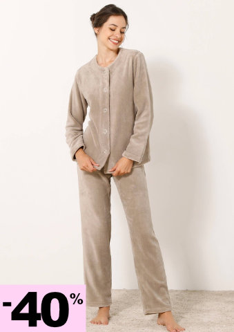 Fleecové pyžamo s propínacím kabátkem