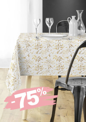 Ubrus s metalickým rostlinným motivem