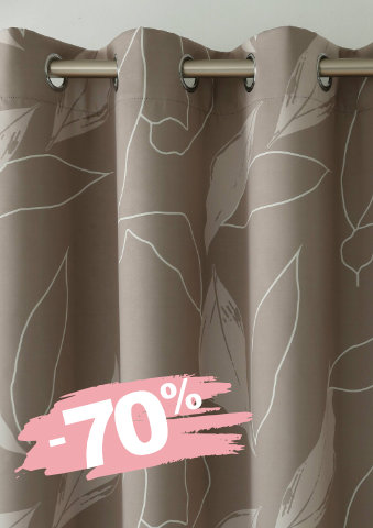 Zatemňovací závěs s potiskem listů