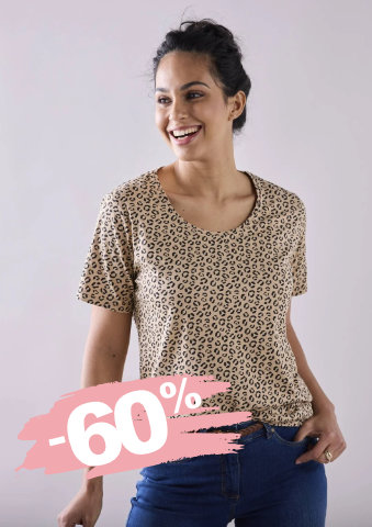 Tričko s krátkými rukávy a potiskem zvířecí srsti