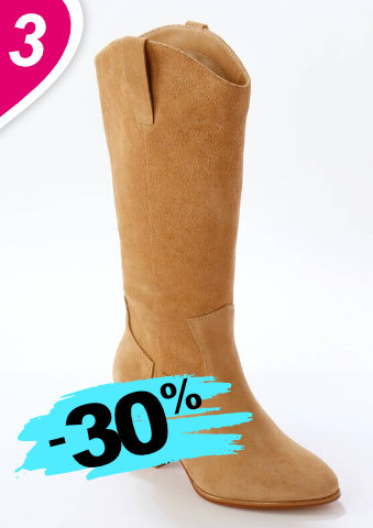 Kožené vysoké kovbojské kozačky na podpatku