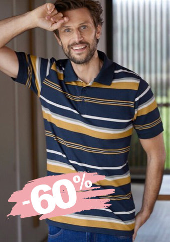 Pruhované polo tričko s krátkými rukávy