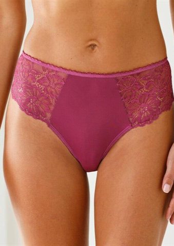 Sada 2 kalhotek tanga s vysokým pasem z krajky a mikrovlákna