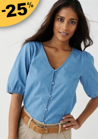 Džínová halenka na knoflíčky