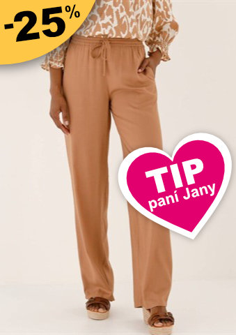 Jednobarevné 7/8 kalhoty s pružným pasem