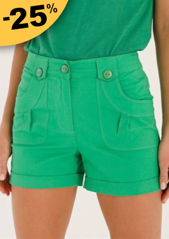 Strečové šortky s ohrnutím