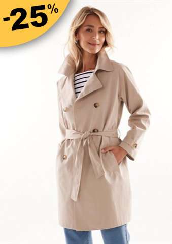 Nepromokavý trenčkot s odnímatelným páskem