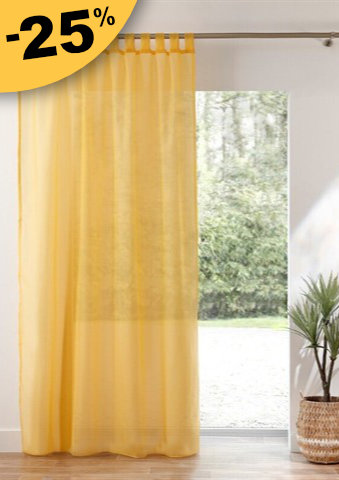 Jednobarevný voálový závěs zakončený poutky