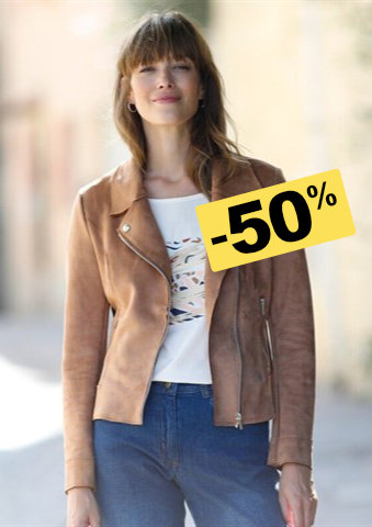 Bunda na zip, z imitace semiše