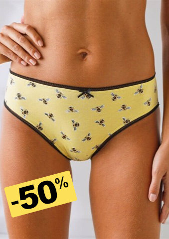 Sada 4 kalhotek midi se sladěným motivem včel