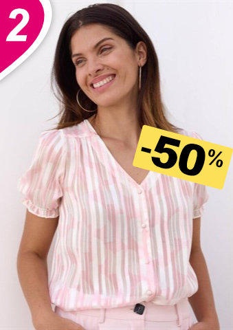 Voálová halenka na knoflíčky s potiskem